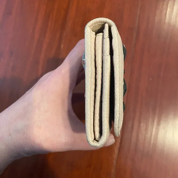 Jimmy Choo Cream Leather Wallet with Star Studs - Picture 3 of 9